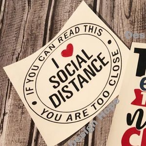 Social distance decal 4”